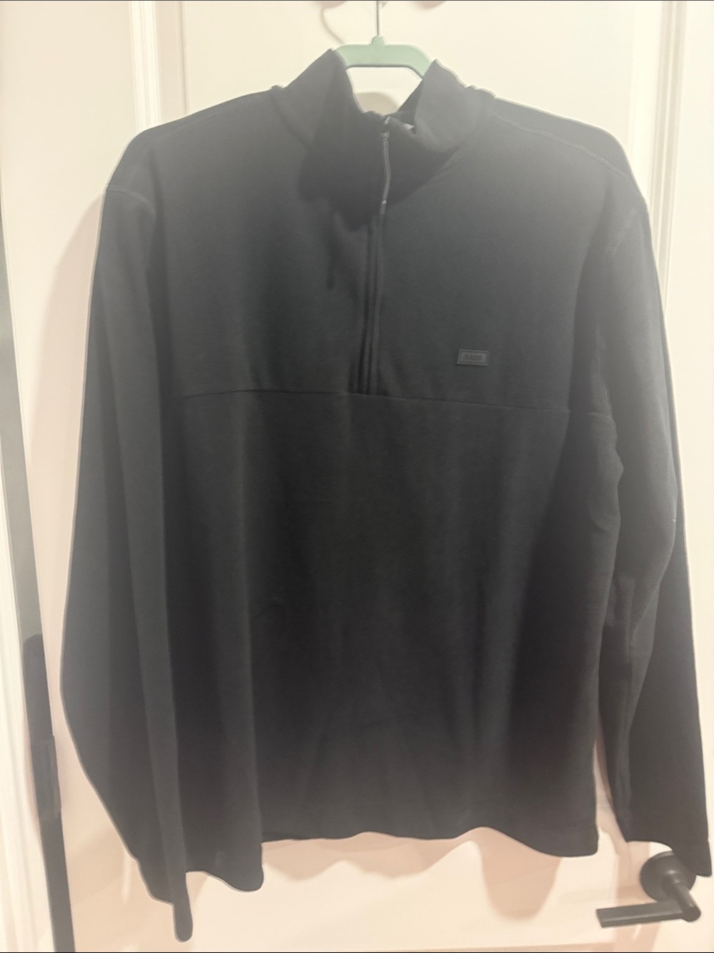 Rains Sz L Addis Black Half-Zip Pullover Fleece